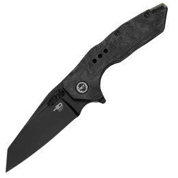 Nóż składany Bestech Nyxie 3 Black Marble Carbon Fiber/Titanium, Black DLC S35VN by Todd Knife and Tool (BT2308D)