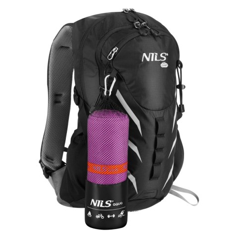 NAR12 FIOLETOWY RĘCZNIK Z MIKROFIBRY 180x100 cm NILS AQUA