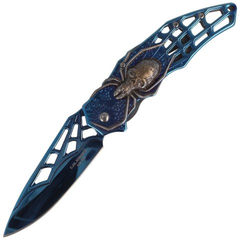 Nóż składany Herbertz CJH motyw 3D Spider Blue Titanium Coated, Blue Titanium 420 (586412 - 44097)