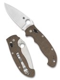 Nóż składany Spyderco Manix 2 XL Brown Canvas Micarta, Satin CPM Cru-Wear by Eric Glesser (C95MPCW2)