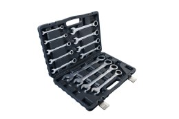 Klucze płasko-oczkowe z grzechotką 13 elementów