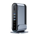 Baseus HUB Stacja robocza Three-Screen USB-C 17w1 plus zasilacz szara