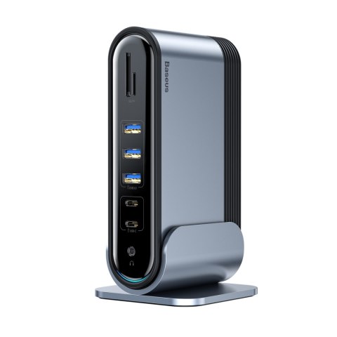 Baseus HUB Stacja robocza Three-Screen USB-C 17w1 plus zasilacz szara