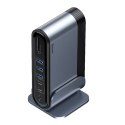 Baseus HUB Stacja robocza Three-Screen USB-C 17w1 plus zasilacz szara