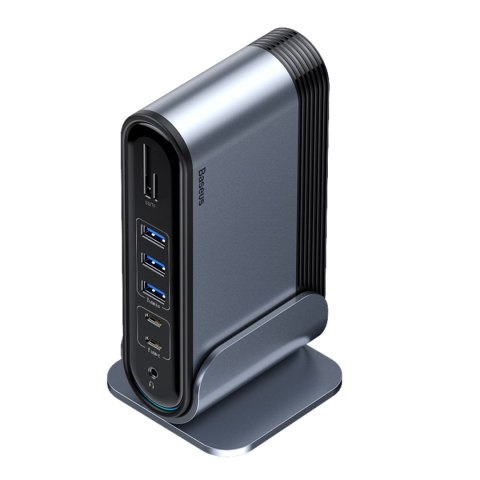 Baseus HUB Stacja robocza Three-Screen USB-C 17w1 plus zasilacz szara