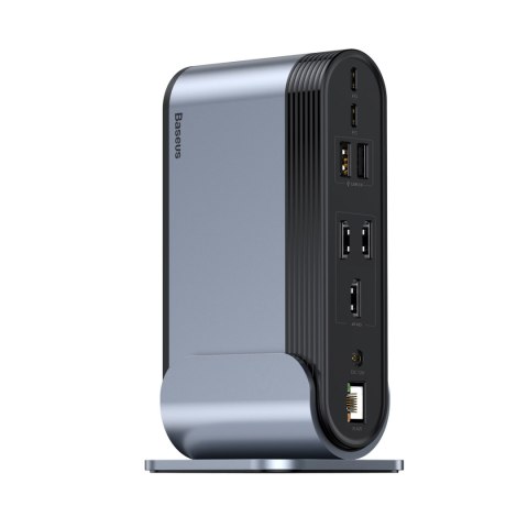 Baseus HUB Stacja robocza Three-Screen USB-C 17w1 plus zasilacz szara