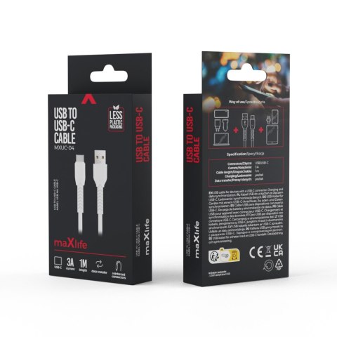 Maxlife kabel MXUC-04 USB - USB-C 1,0 m 3A biały