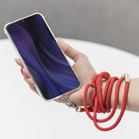 Uniwersalna tasiemka/smycz na szyję do telefonu różowa