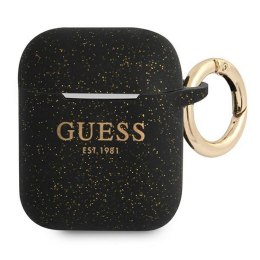 Guess etui do AirPods GUA2SGGEK czarne Silicone Glitter