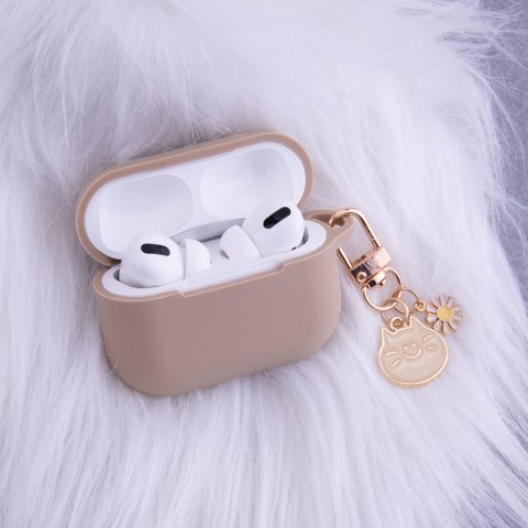 Etui do Airpods 3 karmelowe z zawieszką
