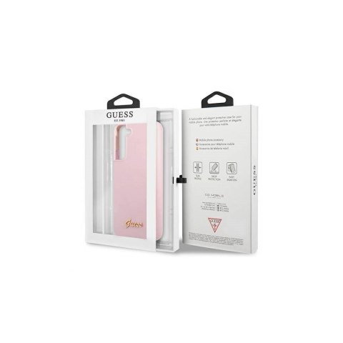 Guess nakładka do Samsung Galaxy S22 Plus GUHCS22MLSLMGLA lawenda hardcase Silicone Script Metal Logo