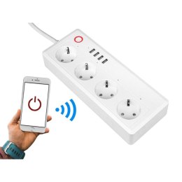 Przedłużacz WiFi SMART LTC 3x230V 4xUSB Tuya Alexa 1,7m