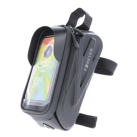 Wodoodporna torba rowerowa ze wzmocnionymi bokami oraz uchwytem na telefon Forever Outdoor czarna
