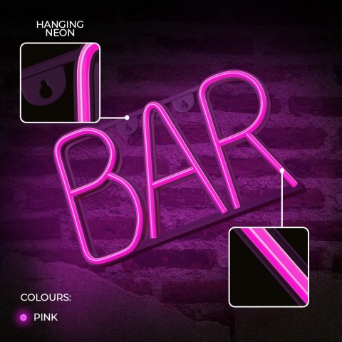 Neon LED BAR róż Bat + USB FLNE24 Forever Light