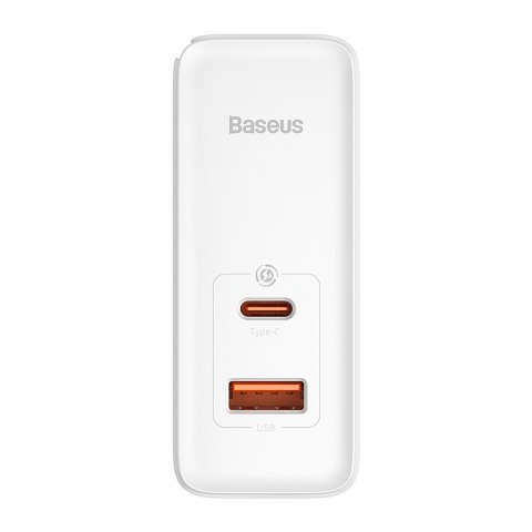 Baseus ładowarka sieciowa GaN5 Pro PD 100W 1x USB-C 1x USB biała + kabel USB-C - USB-C