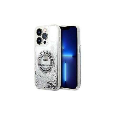Karl Lagerfeld nakładka do iPhone 14 Pro 6,1" KLHCP14LLCRSGRS srebrna hardcase Liquid Glitter RSG