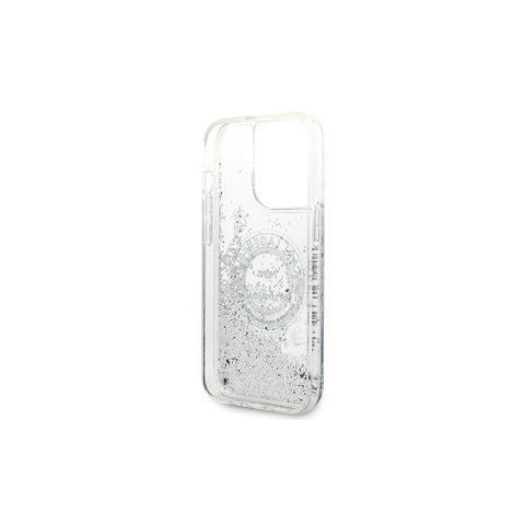 Karl Lagerfeld nakładka do iPhone 14 Pro 6,1" KLHCP14LLCRSGRS srebrna hardcase Liquid Glitter RSG