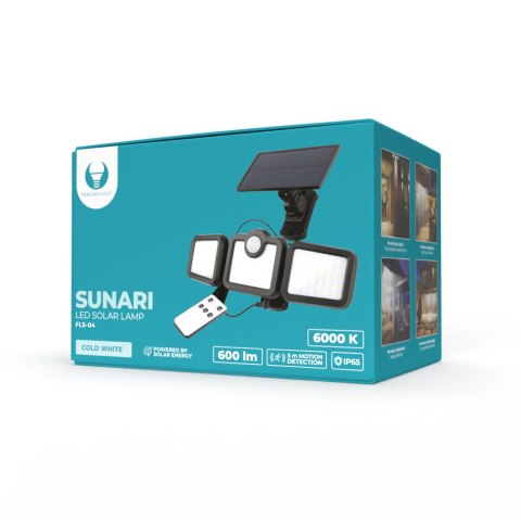 Forever Light Lampa solarna LED SUNARI FLS-04 108*SMD PIR 8W 600lm 6000K 2400mAh Li-Ion