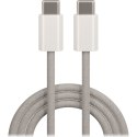 Maxlife kabel MXUC-06 USB-C - USB-C 1,0 m 20W szary nylonowy