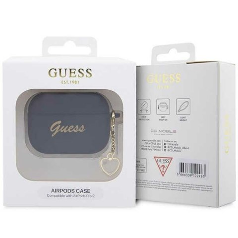 Guess etui do AirPods Pro 2 GUAP2LSCHSK czarne Silicone Heart Charm
