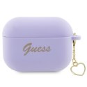 Guess etui do AirPods Pro 2 GUAP2LSCHSU fioletowe Silicone Heart Charm