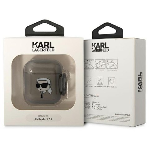 Karl Lagerfeld etui do Airpods 1 / 2 KLA2HNIKTCK czarne Karl`s Head