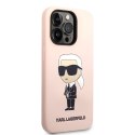 Karl Lagerfeld nakładka do iPhone 14 Pro 6,1" KLHMP14LSNIKBCP różowa hardcase Silicone Ikonik Magsafe