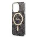 Guess zestaw nakładka + ładowarka do iPhone 13 Pro 6,1" GUBPP13LH4EACSK czarna hard case 4G Print MagSafe