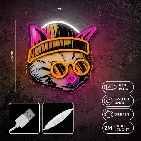 Neon ART LED KOT MARZYCIEL multikolor FLA04 Forever Light