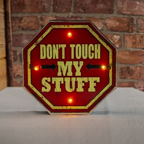 Znak Metalowy RETRO LED Don't Touch Forever Light