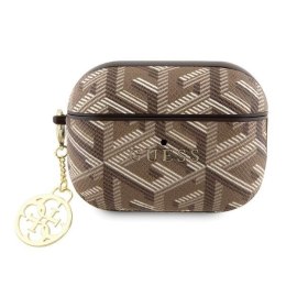 Guess etui do AirPods Pro 2 GUAP2PGCE4CW brązowe Gcube Classic Gold Logo W/Charm