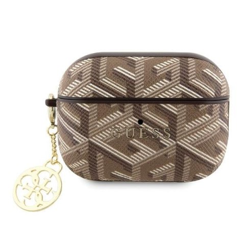 Guess etui do AirPods Pro 2 GUAP2PGCE4CW brązowe Gcube Classic Gold Logo W/Charm