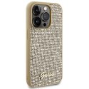 Guess nakładka do iPhone 15 Pro 6,1" GUHCP15LPMSDGSD złota HC PU Disco Script Metal