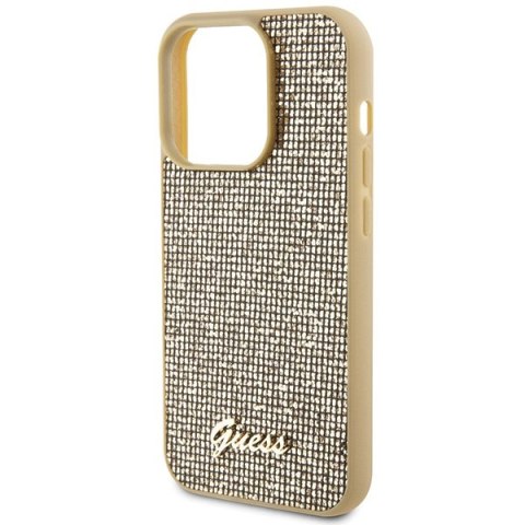 Guess nakładka do iPhone 15 Pro 6,1" GUHCP15LPMSDGSD złota HC PU Disco Script Metal