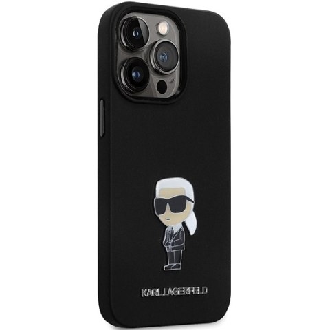 Karl Lagerfeld nakładka do iPhone 14 Pro 6,1" KLHCP14LSMHKNPK czarna HC Silicone Ikonik Metal Pin