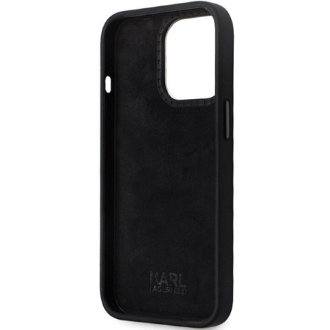 Karl Lagerfeld nakładka do iPhone 14 Pro 6,1" KLHCP14LSMHKNPK czarna HC Silicone Ikonik Metal Pin