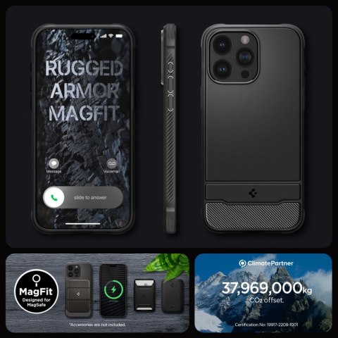 Spigen nakładka Rugged Armor Mag Magsafe do iPhone 15 Pro Max 6,7" matowa czarna