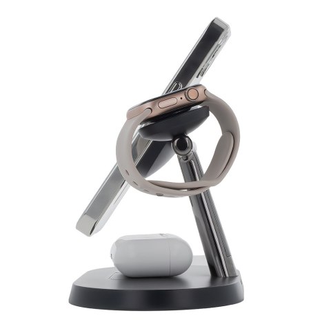Maxlife ładowarka bezprzewodowa magnetyczna MXWC-03 15W czarna 3w1