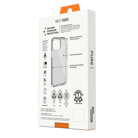 Ugly Rubber nakładka Pure do iPhone 15 Pro Max 6,7" transparentna