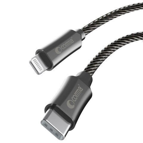 Comma kabel Jub MFi USB-C - Lightning 3A 1,5m szary