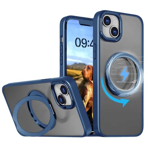 Nakładka Mag Ring Rotating do iPhone 14 Pro 6,1" granatowa