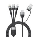 XO kabel NB254 6w1 USB - USB-C + USB-C + microUSB + Lightning 1,2m czarny