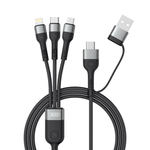 XO kabel NB254 6w1 USB - USB-C + USB-C + microUSB + Lightning 1,2m czarny