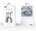 XO kabel NB254 6w1 USB - USB-C + USB-C + microUSB + Lightning 1,2m czarny
