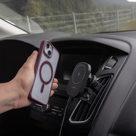 Maxlife uchwyt samochodowy do kratki MXCH-16 magnetyczny z ładowaniem bezprzewodowym czarny 15W