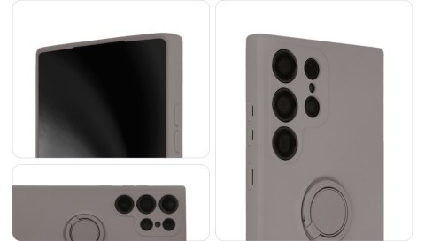 Nakładka Finger Ring do Samsung Galaxy S23 Ultra jasnoszara