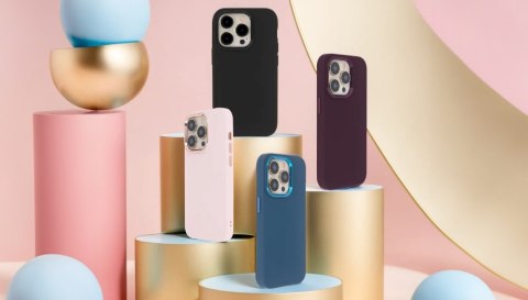 Nakładka Satin Elegant do iPhone 14 6,1" ciemnoniebieska