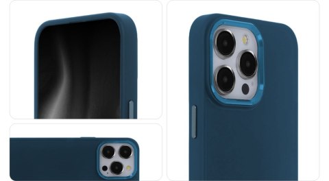 Nakładka Satin Elegant do iPhone 14 Pro 6,1" ciemnoniebieska