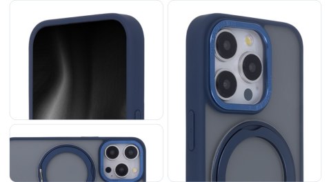 Nakładka Secure Spinning Mag do iPhone 15 Pro Max 6,7" granatowy