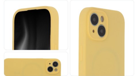 Nakładka Soft Touch Mag do iPhone 14 Pro 6,1" pastelowy żółty